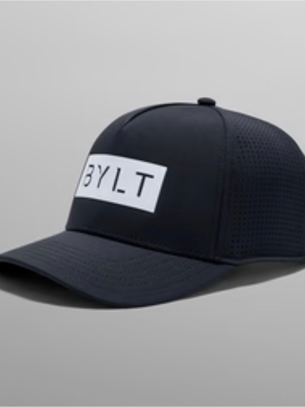 NWOT BYLT Basics Black Curved-Brim Trucker Hat with Snap Back